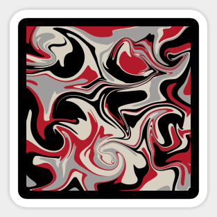 Spill - Red, Grey, Black and Bone White Sticker